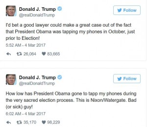 Trump Tweet Watergate Obama
