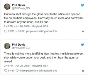 Phil Davis Tweets newspaper shooting